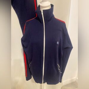 Vintage Lacoste (alligator) Navy Track Jacket with Red Stripes